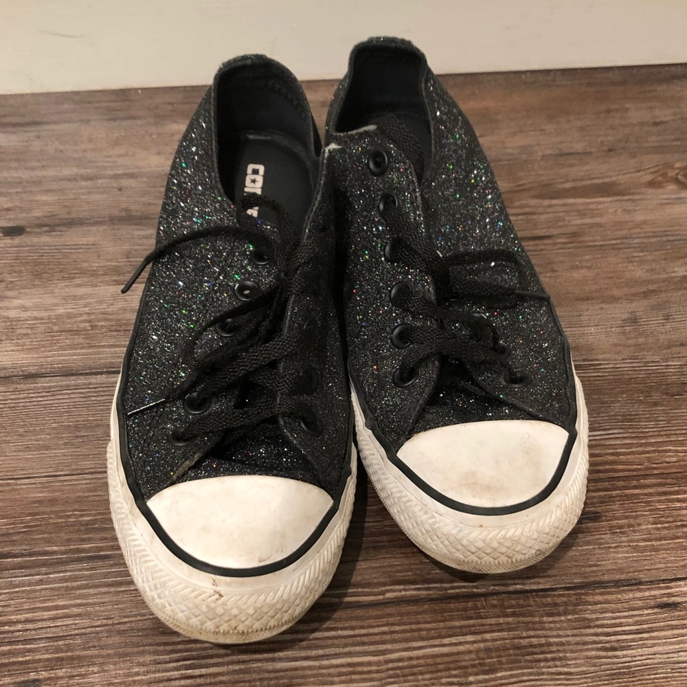 Glittery black converse